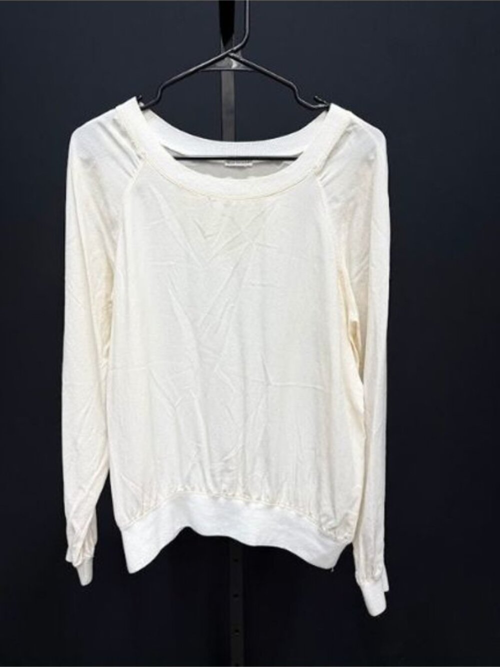 Club Monaco Cream Silk Long Sleeve Top